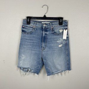Mother Superior High Waisted Smokin Short Fray Resting Beach Face Size 28 Anthro